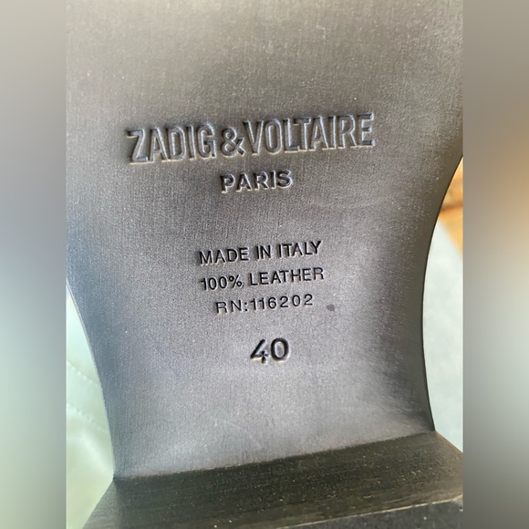 NWOT Zadig & Voltaire Empress Textured Leather Ankle Boots Size 40 US size 10 - Picture 9 of 11